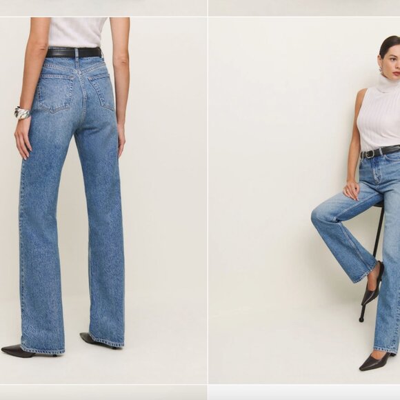 Reformation Wilder High Rise Wide Leg Jeans in Vintage Kalamata, NWT Size 31 - Picture 6 of 6